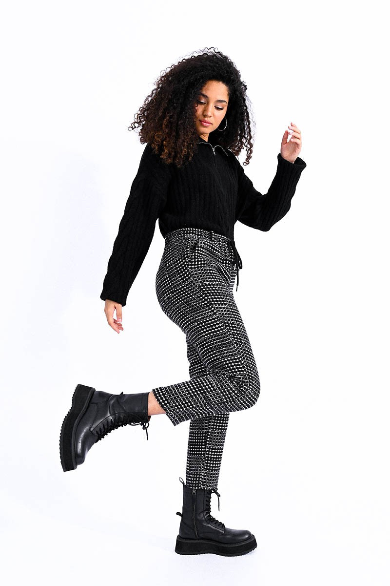 Black Checkered Pant MM1392