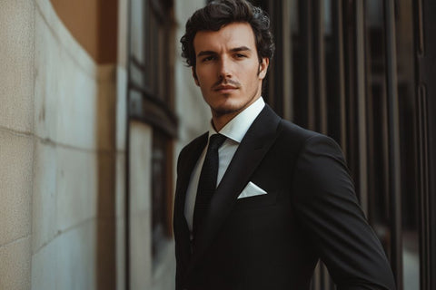 a classic black suit