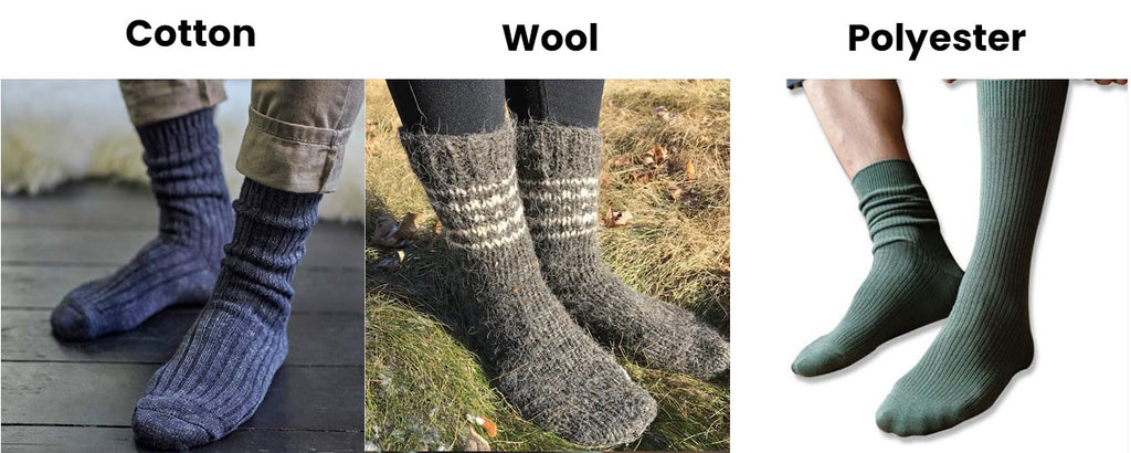cotton polyster and wool socks