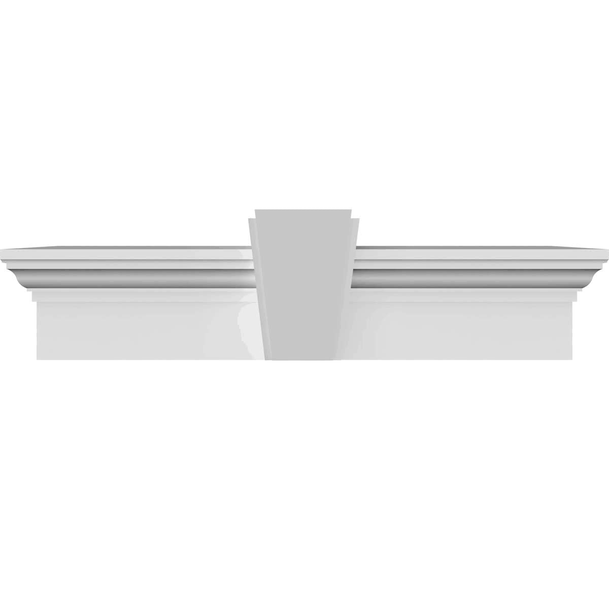 57 inch Bottom Width x 60 1/2 inch Top Width x 6 inchh x 1 inchp Traditional Crosshead w/ Deco Keystone HUZ3_F1NSW58