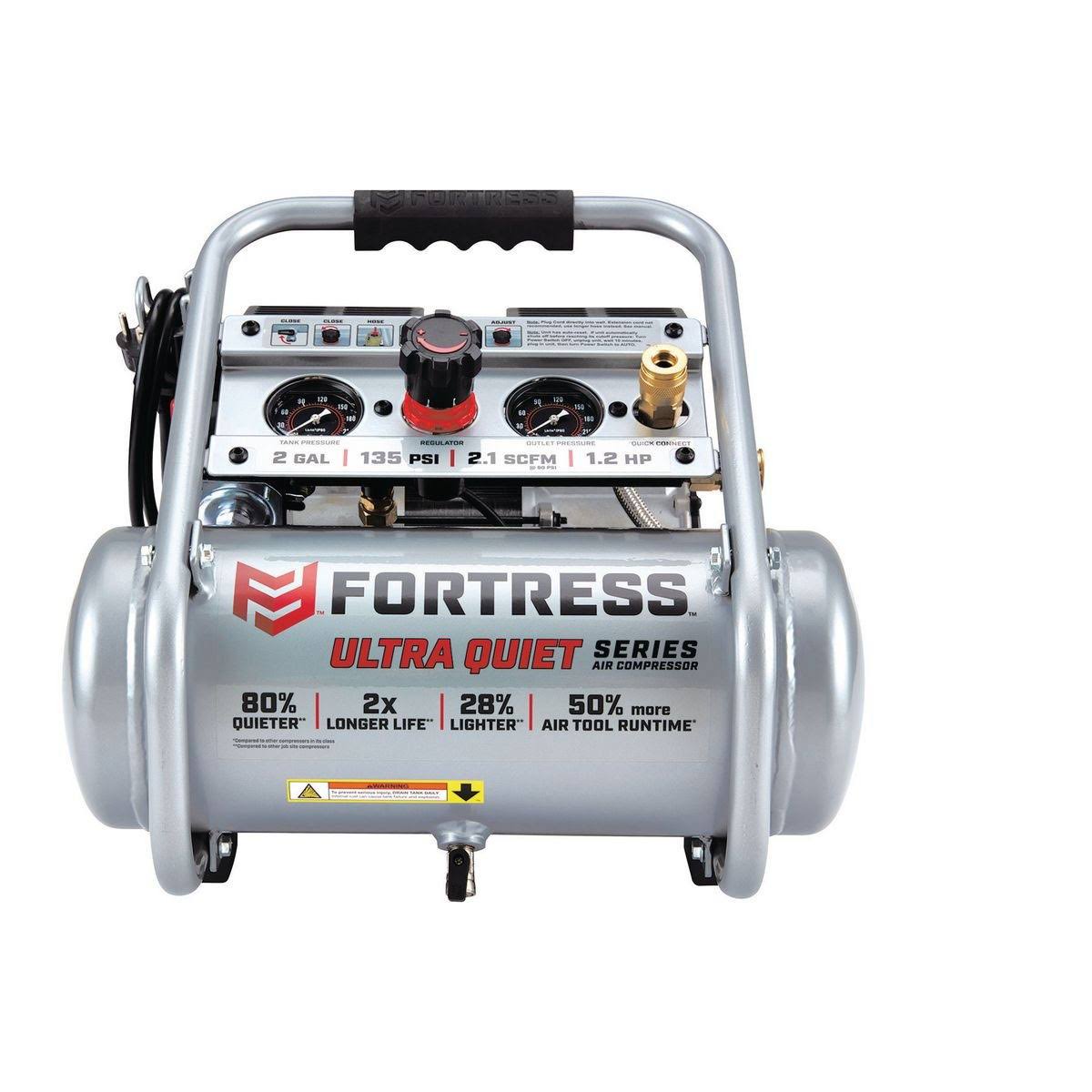 2 Gallon 135 Psi Ultra Quiet Hand Carry Jobsite Air Compressor 64596