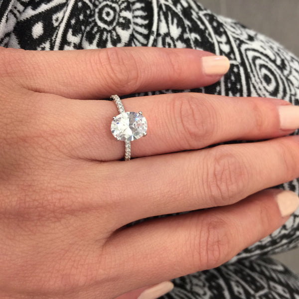2.25 ctw Oval Accented Solitaire 