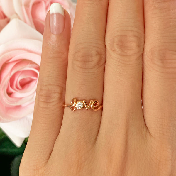 rose gold love ring