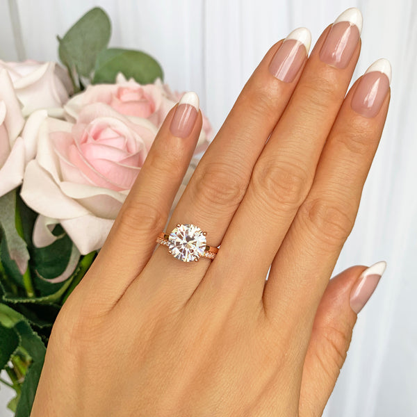 4 Ct Classic Solitaire Ring Bridal Set Rose Gold – Tiger Gems