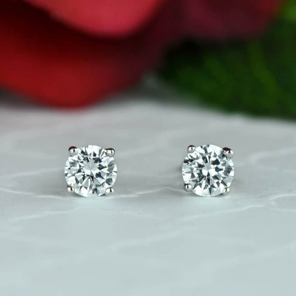 1/2 ct, 1 ctw 4 Prong Stud Earrings – Tiger Gems