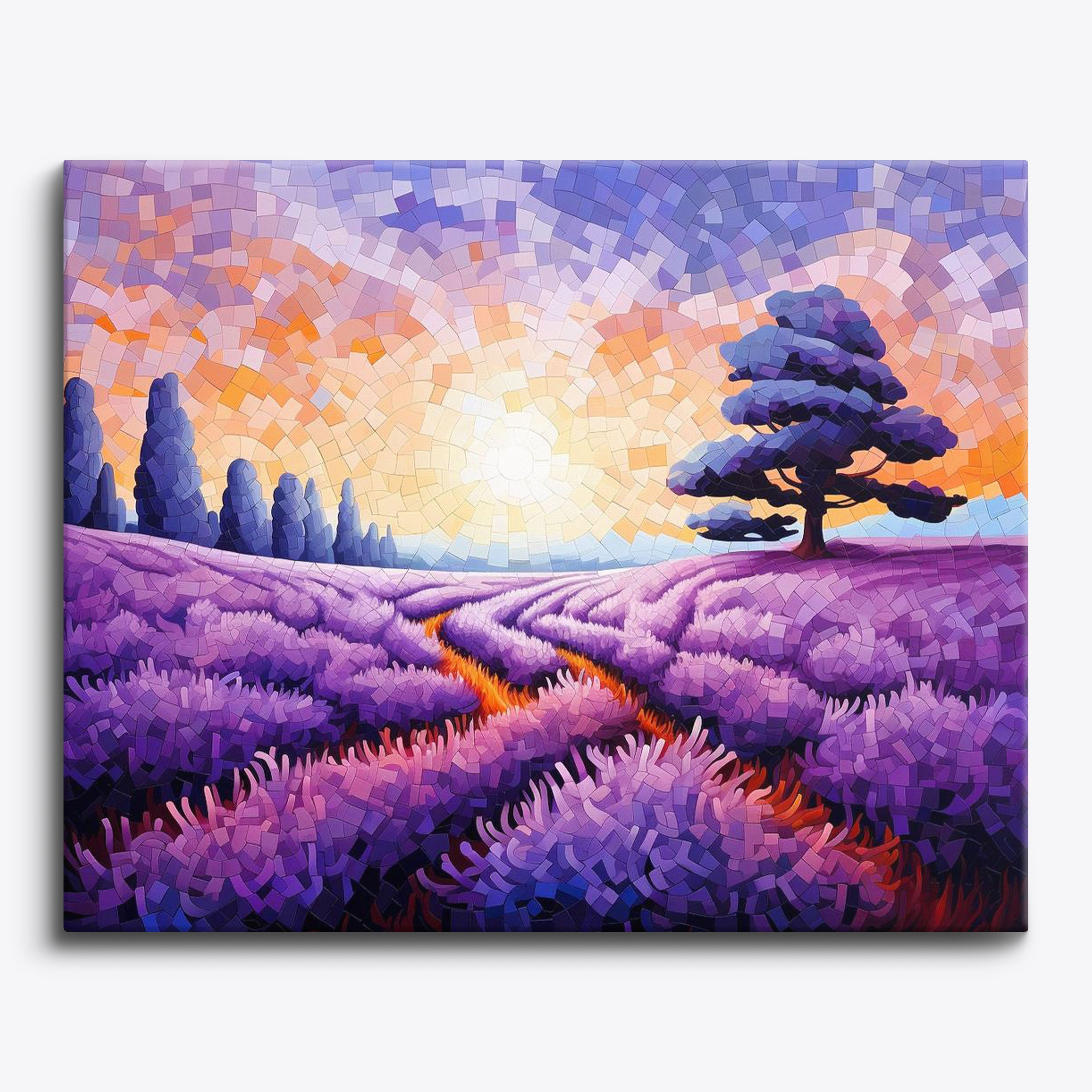 Paint by number Purple lavender DIY Digital Painting Canvas for