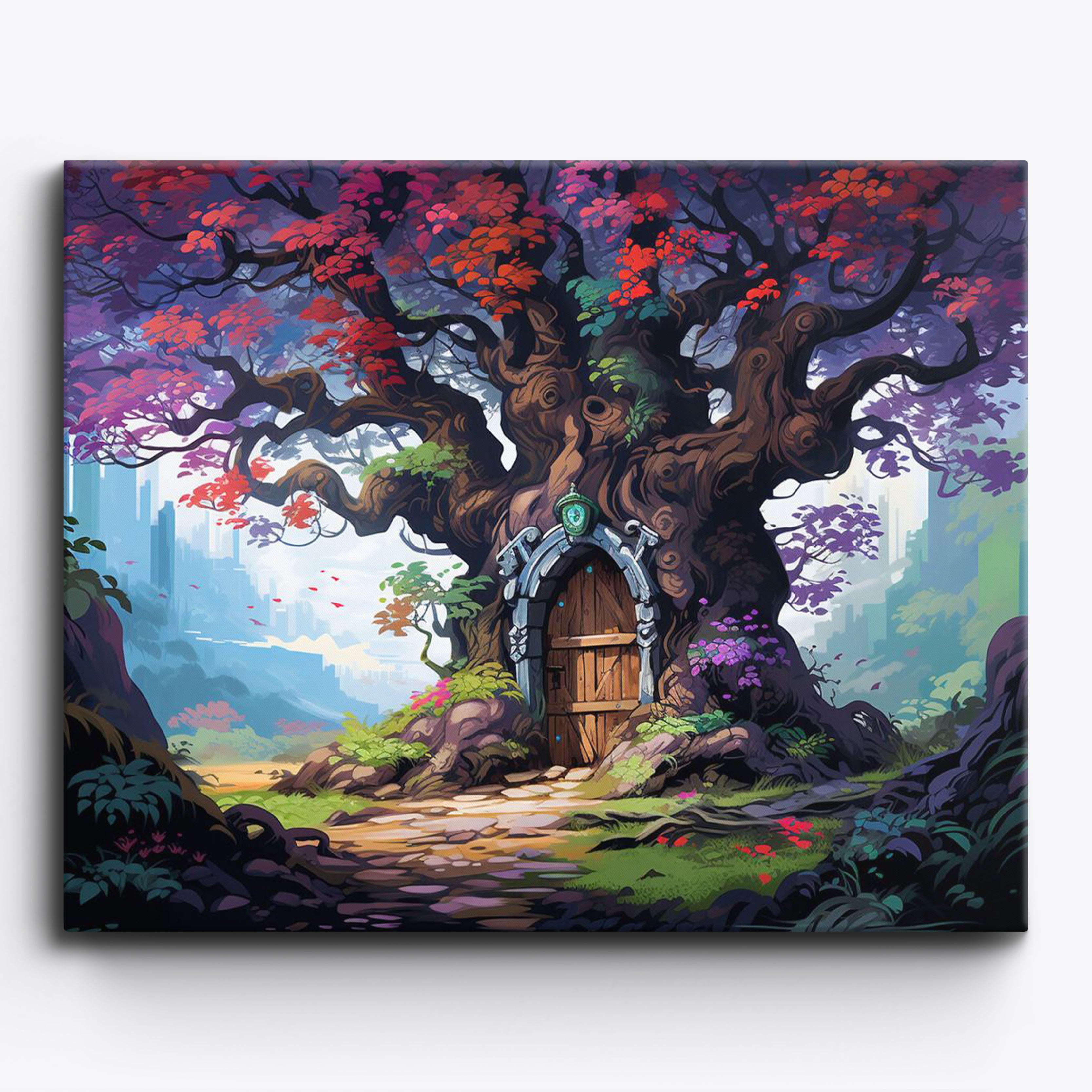 Acrylic Tree Painting by Numbers for Adults, Kits on Canvase Wall  Decoration