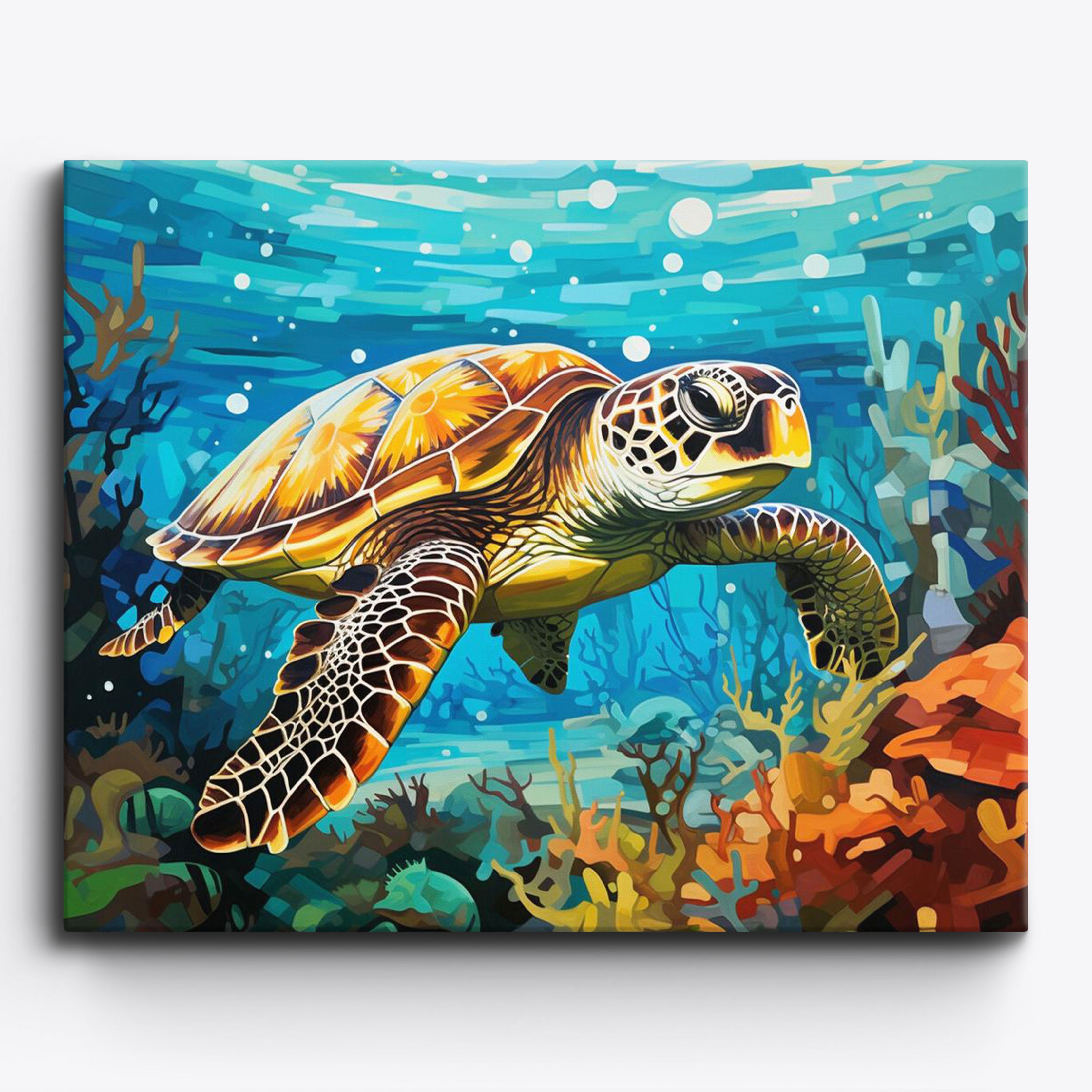 Paint by Numbers Sea Turtle Adult Paint by Number Kits on Canvas Animals  Oil Hand Painting with Brushes and Acrylic Pigment Paint Kits for Adults  Art