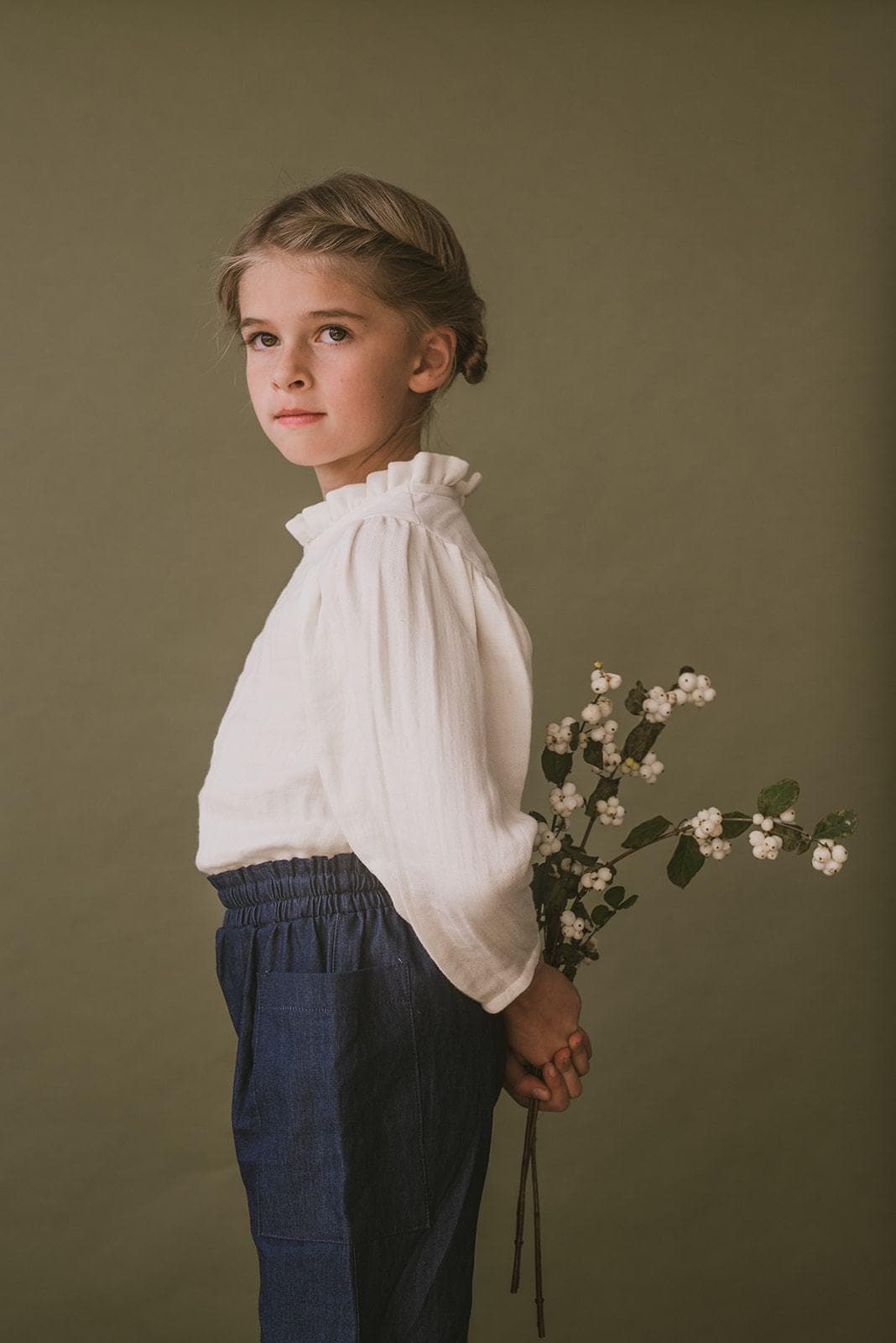 loulou blouse in organic cotton cream gauze