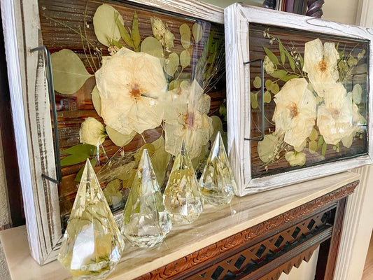 Framed Pressed Flowers, 11x14 Gold – Roots Floral Preservation