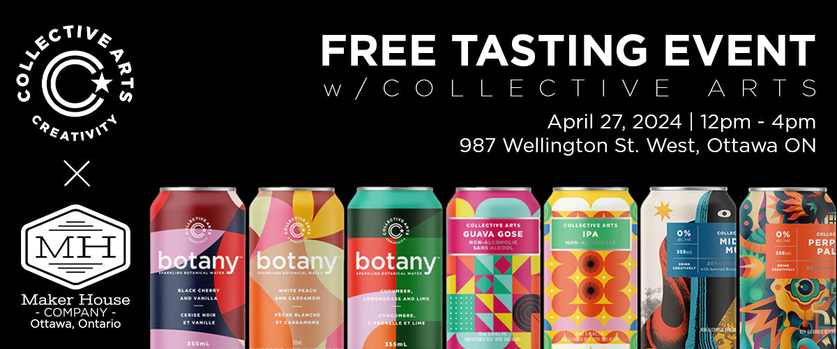 Free Tasting Event with Collective Arts on April 27th, 2024.
