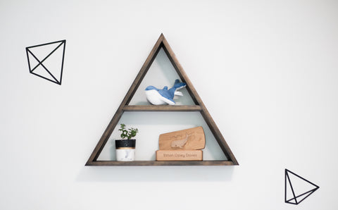 Triangle Shelf + Concrete Succulent Planter