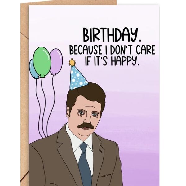 Ron Swanson Birthday Card by Saucy Avocado at Maker House Co.