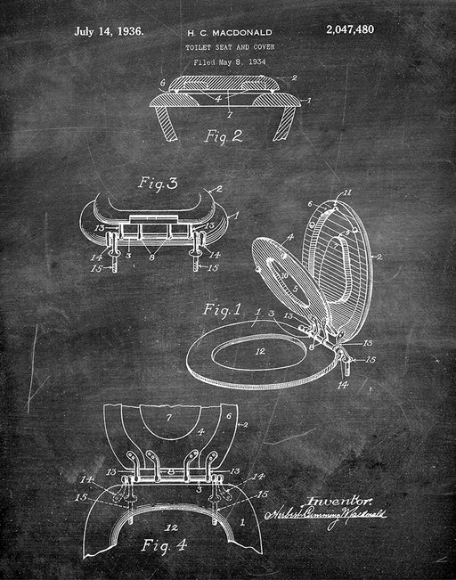 Toilet Paper Roll by S. Wheeler Patent Drawing Design Art Print for Sale  by Designs by Kool Kat