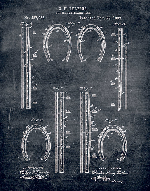 Horseshoe - Patent Art Print - Blueprint — Fresh Prints of CT