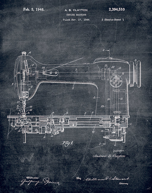 Sewing patent art Set of 6,Industrial Art, Sewing Room Decor