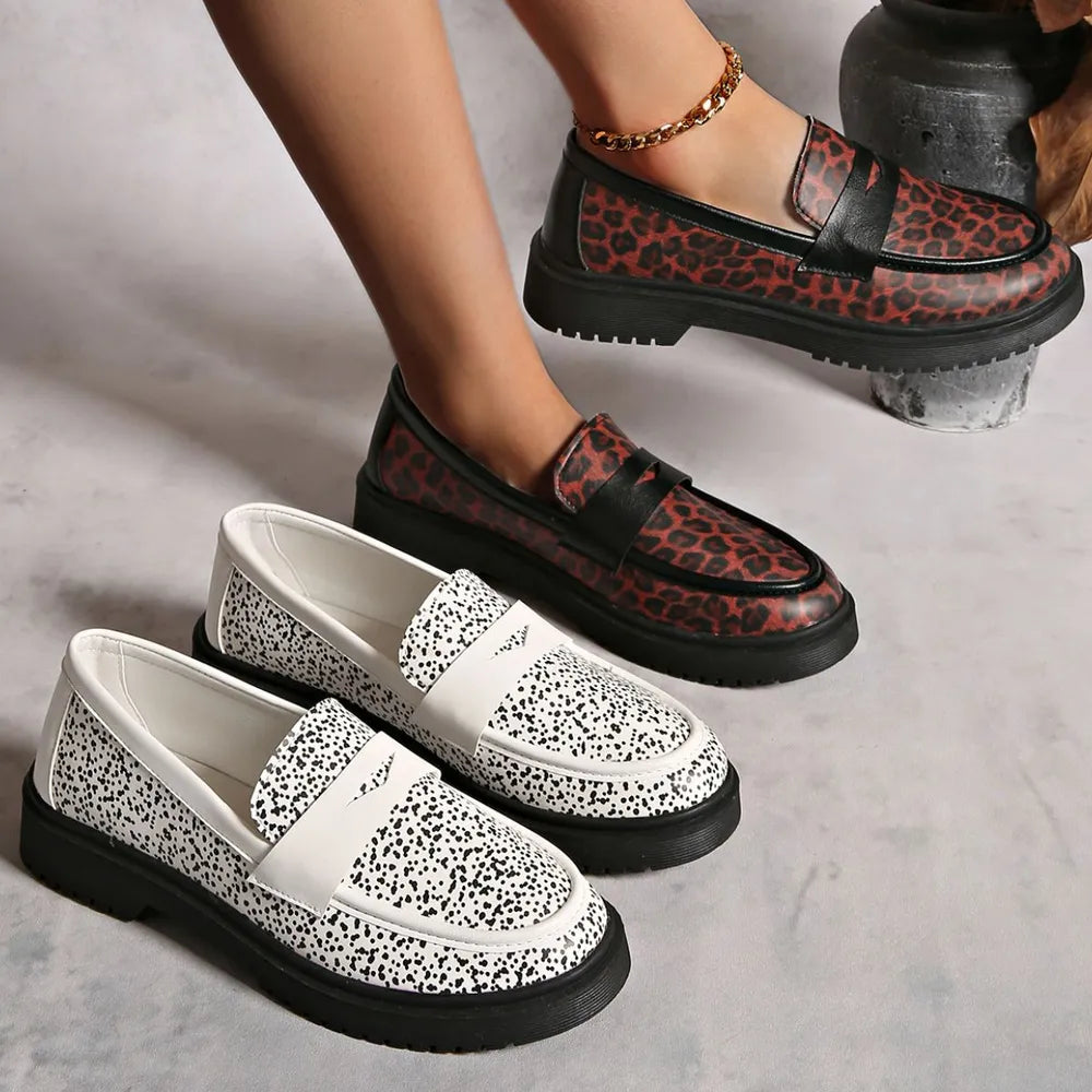Round Toe Platform Loafers