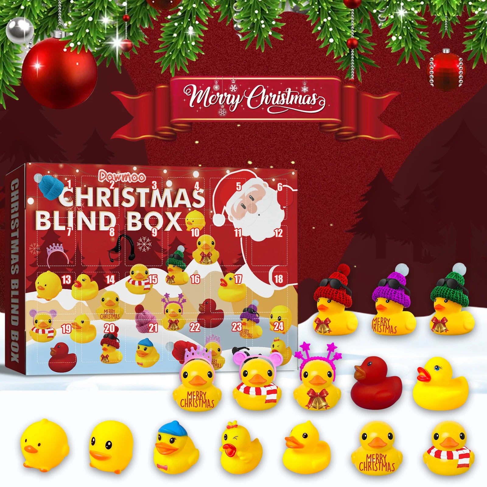 24 piece Holiday Rubber Duck Advent Calendar