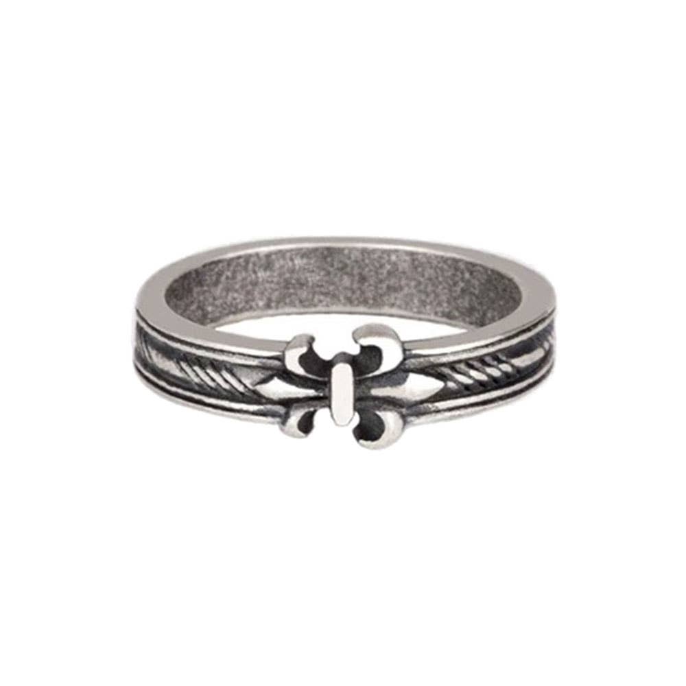 SEVEN50 - AGED 4mm FLEUR DE LIS BAND RING