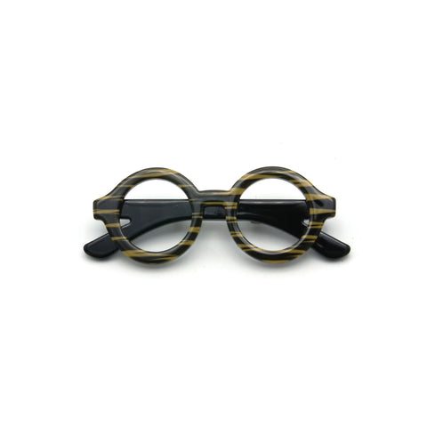 Glasses Brooch - Black / Brown