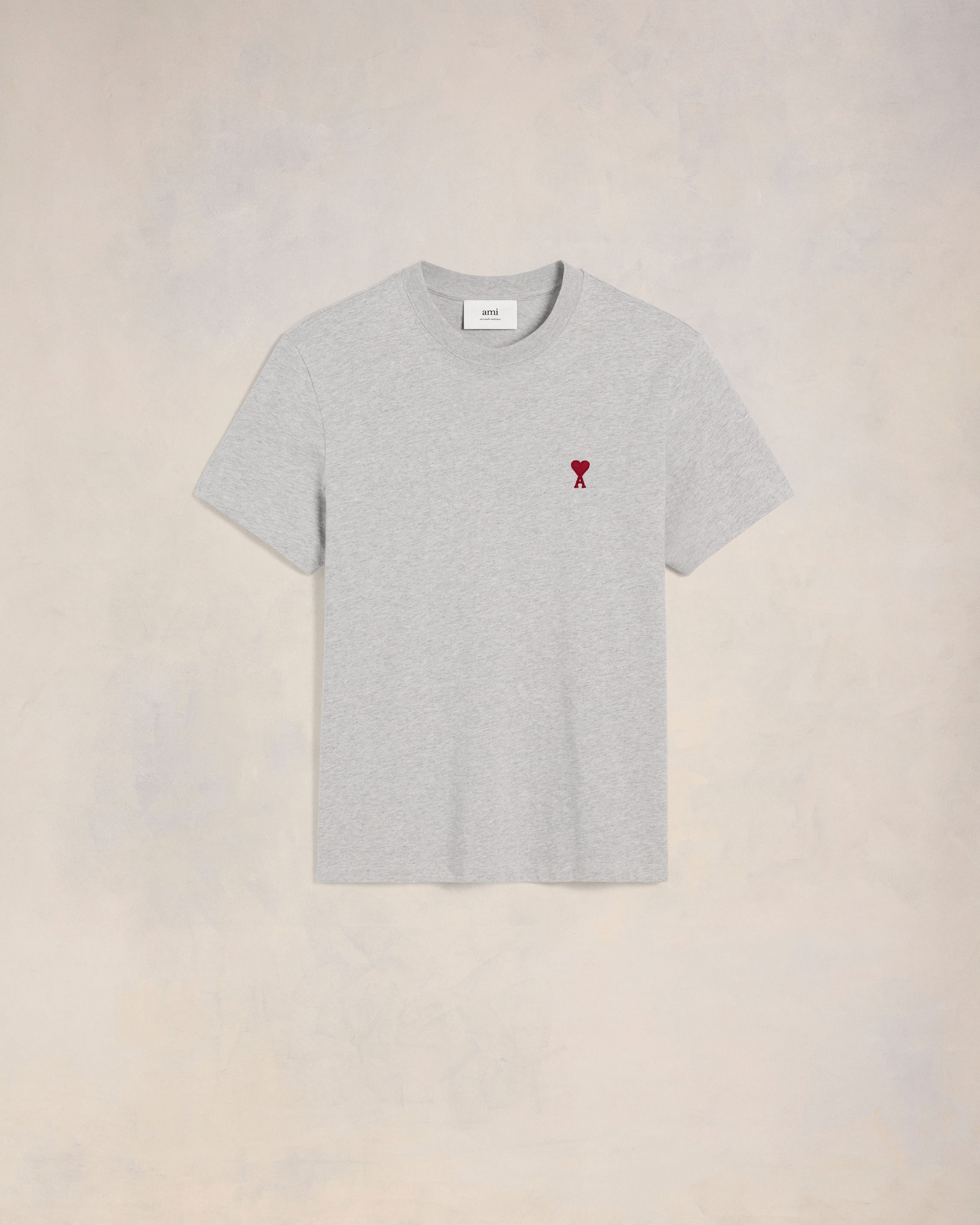 Ami Alexandre Mattiussi Logo-embroidered Organic Cotton T-shirt In Heather Ash Grey