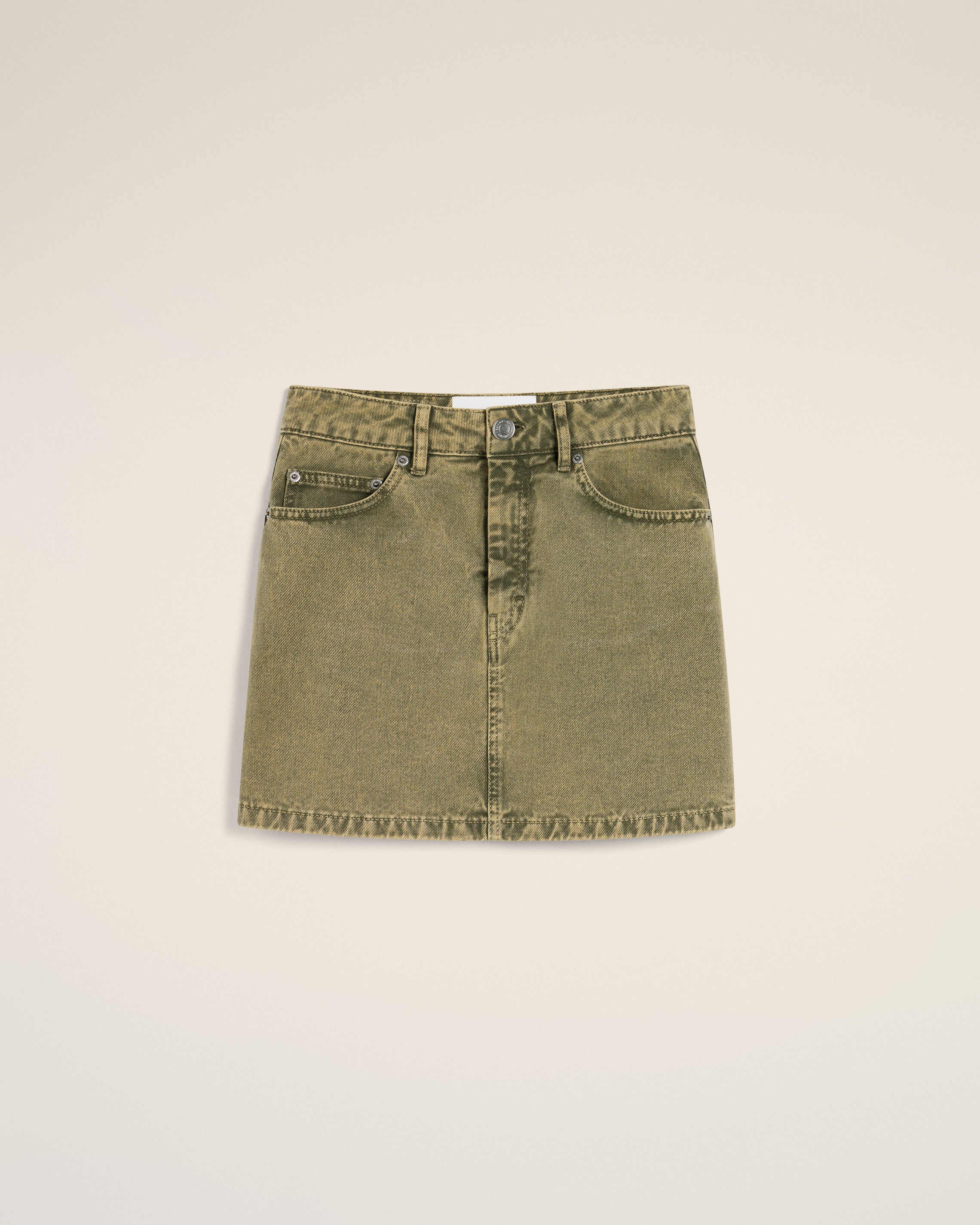 Ami Alexandre Mattiussi Green Cotton Mini Skirt Green In Laurel