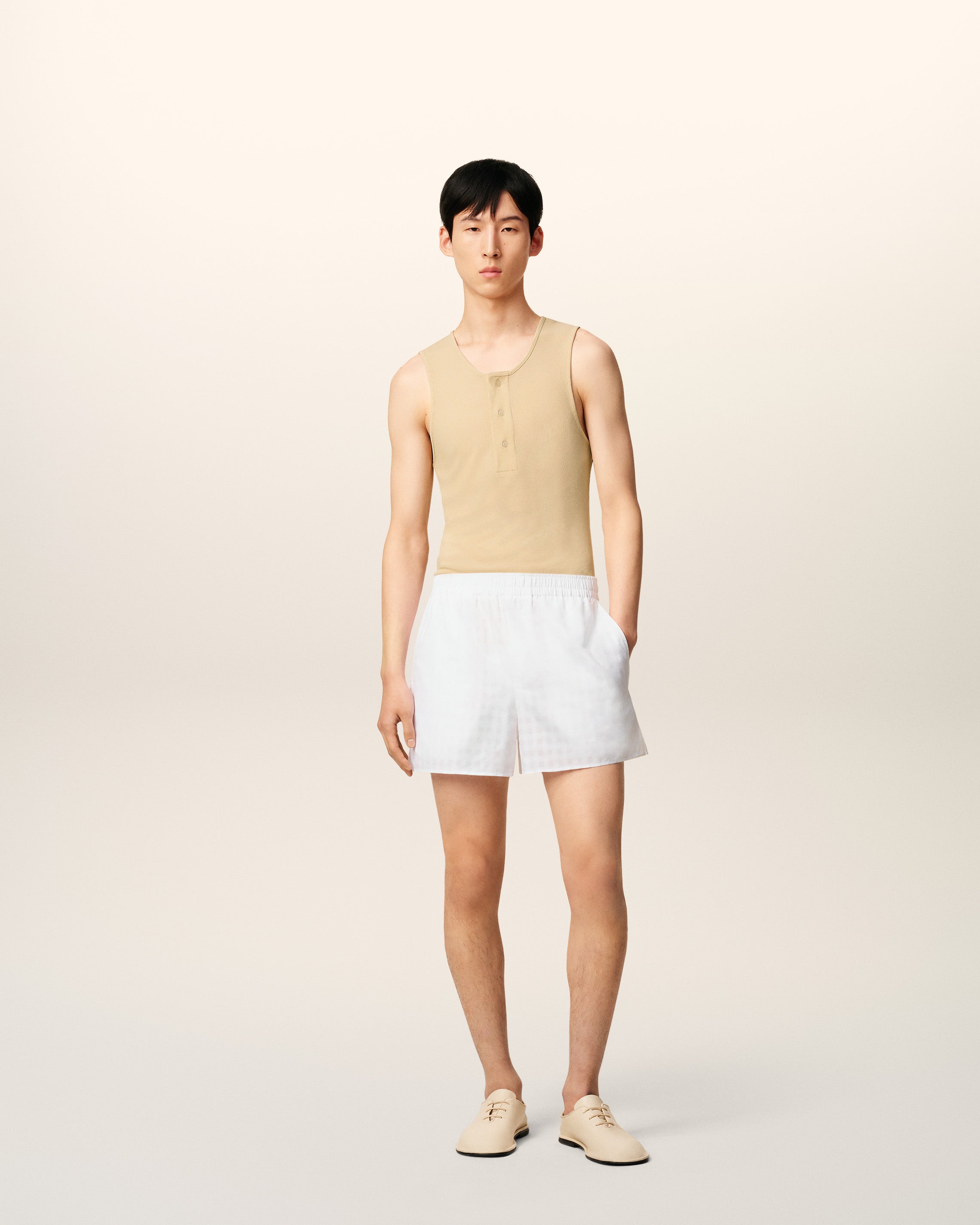 Ami Alexandre Mattiussi Ribbed Tank Top In Cream
