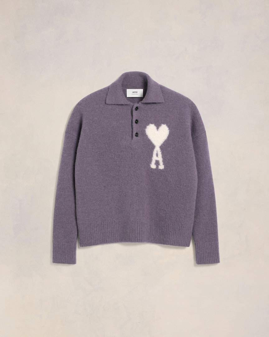 Ami Alexandre Mattiussi Off-white Ami De Coeur Polo Purple