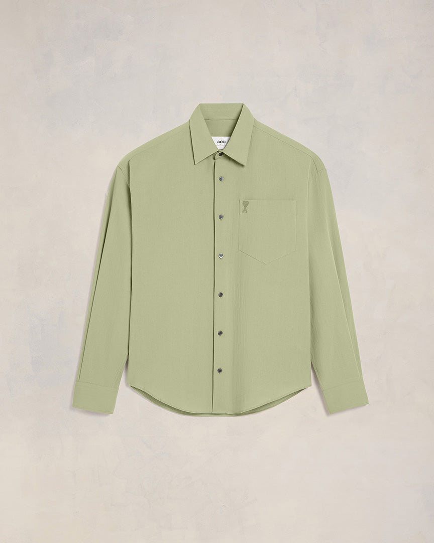 Ami Alexandre Mattiussi Ami De Coeur Boxy Shirt Green