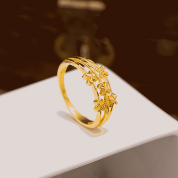 SPE Gold - Floral Design Gold Ring Online - Poonamallee