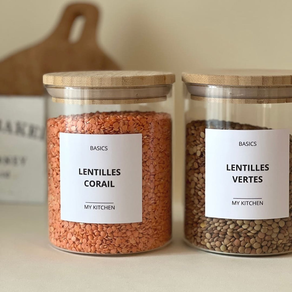 Étiquettes personnalisées pour pot à épices Country Kitchenstyle moderne &  minimaliste pour organisation cuisine Carré / Baia ocean -  France
