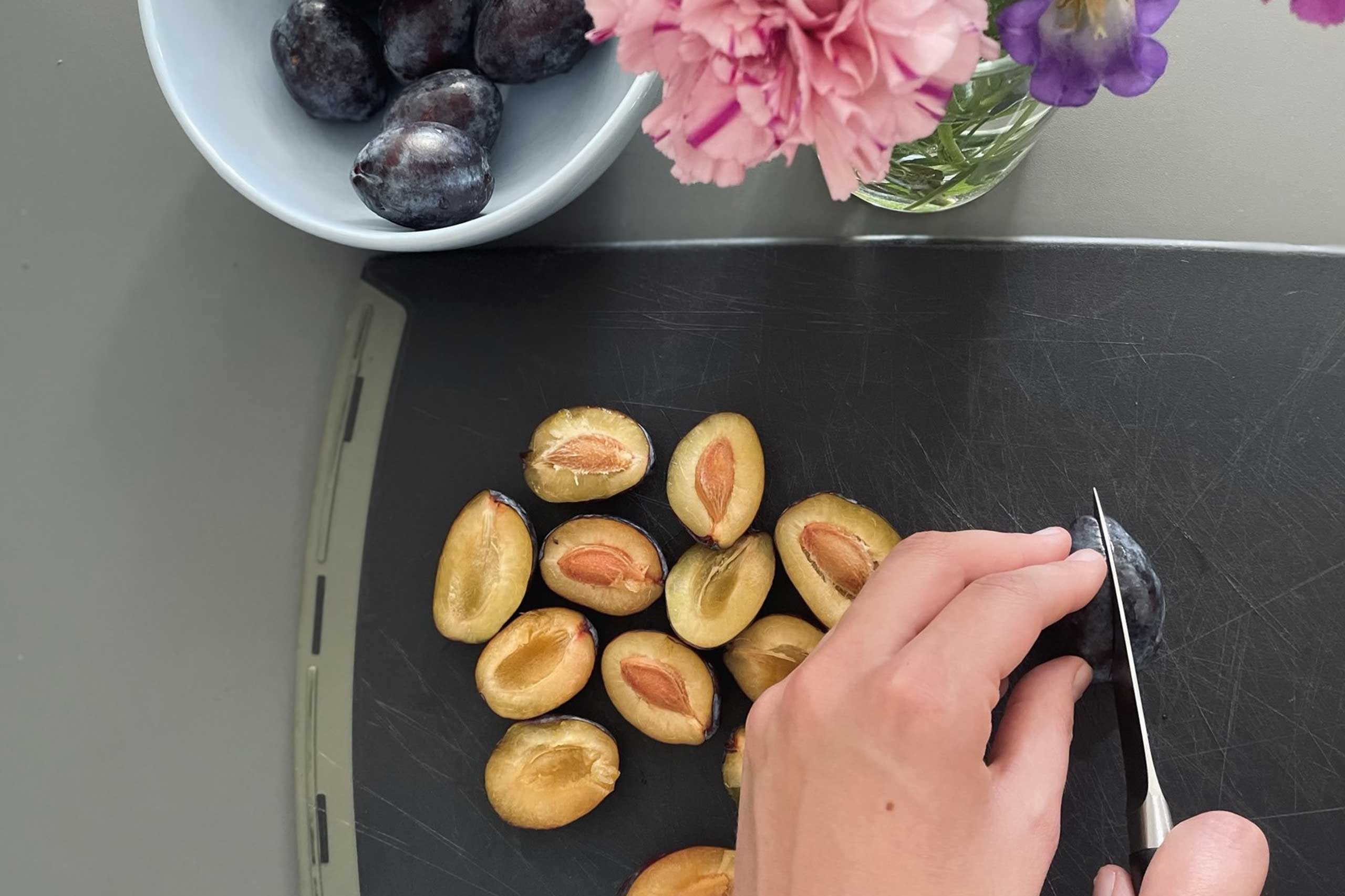 Plum jam in preparation for meal prep, Esbit