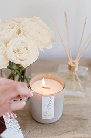 lighting soy candle