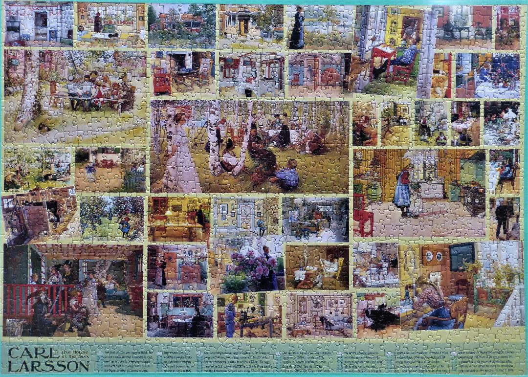 Carl Larsson Cobble Hill puzzle assembled with collages of his paintings.