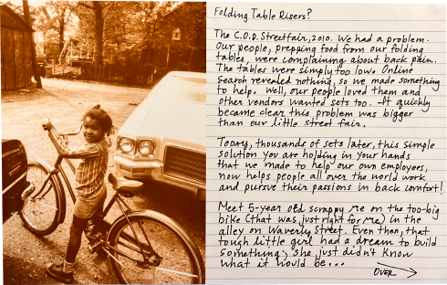 Bethany as a child with bicycle