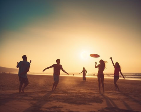 Beach Fun with a frisbee - Frisbee for Outdoor Activities