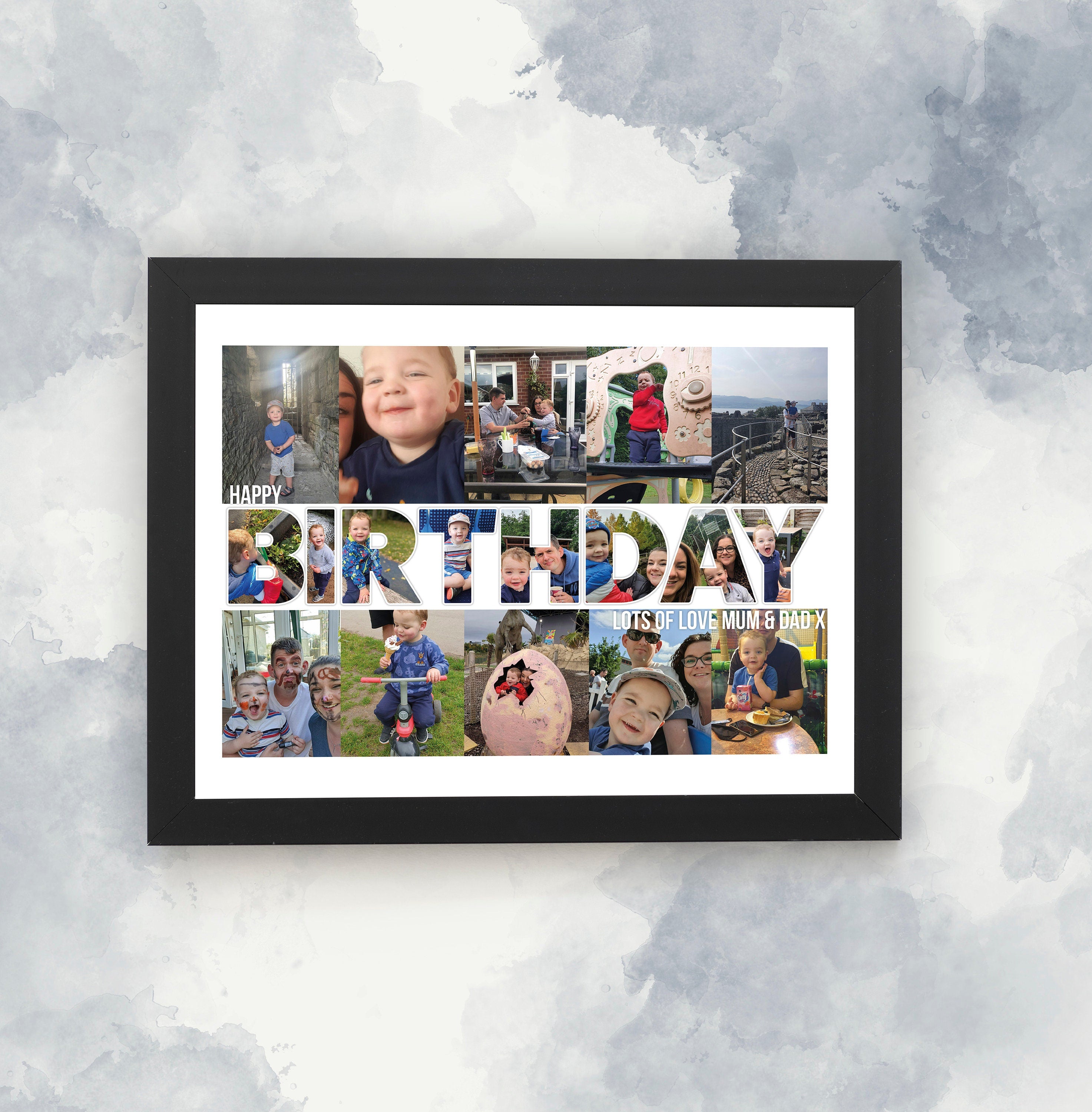 Number design personalised collage frame gift online -Presto