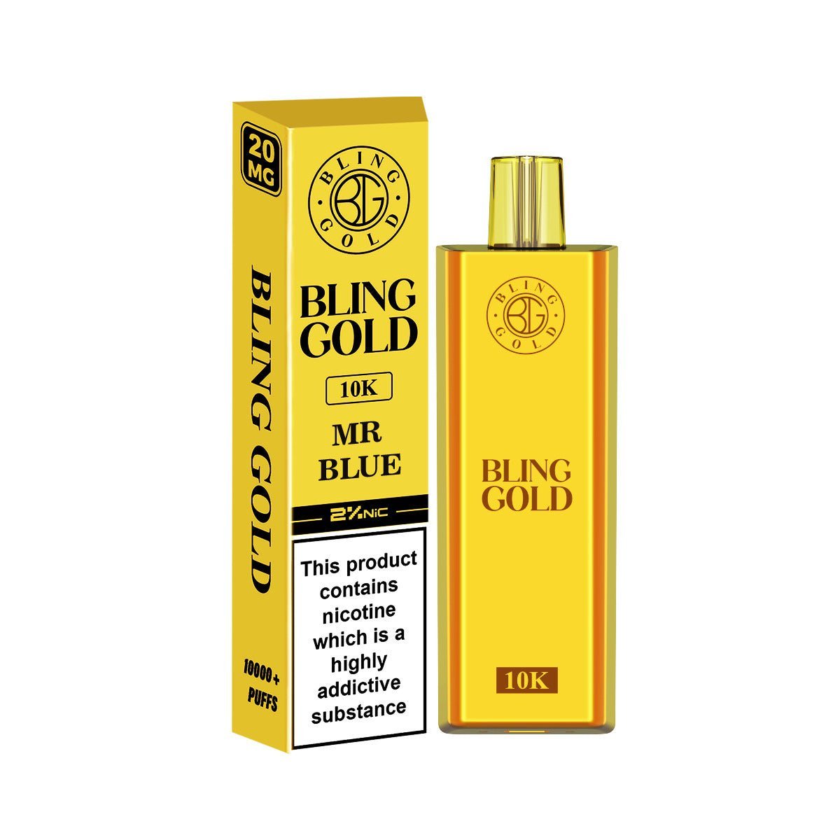 Gold Bling 10000 Disposable Vape Puff Pod Bar - Clouds Vapes