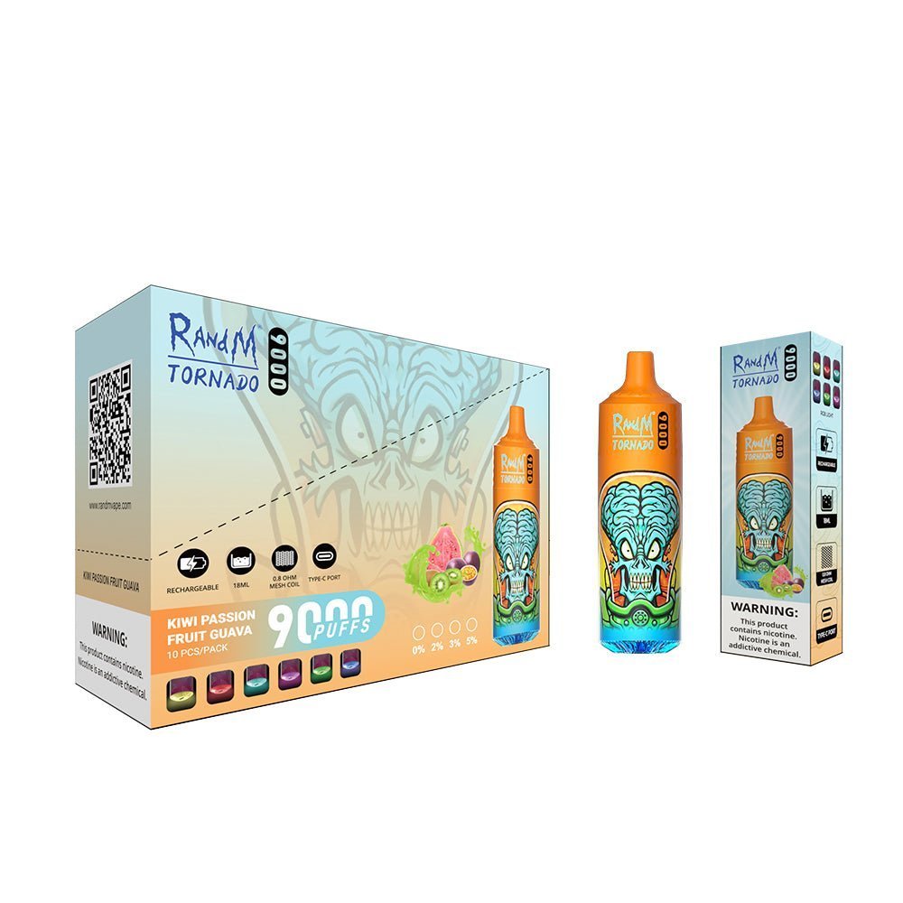 Zero Nicotine R and M Tornado 9000 Puffs Disposable Vape (Pack of 10) - Clouds Vapes