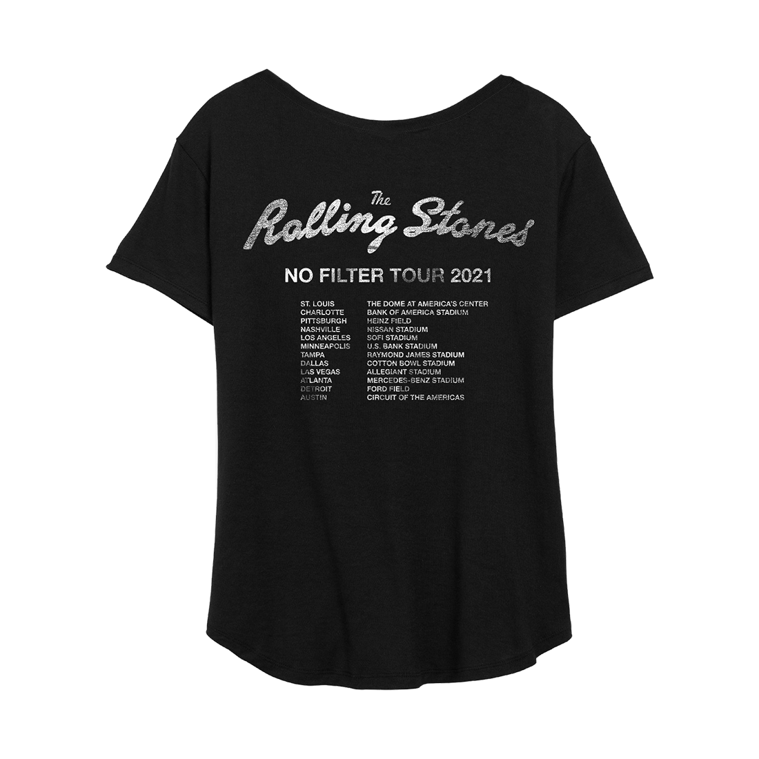 No Filter The Stones Tongue T-Shirt Washed Flag Rolling - USA 2021