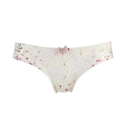 Organic Cotton Antimicrobial Seamless Side Support Bra & Panty  Set-ISBP057-Pink Lace Print
