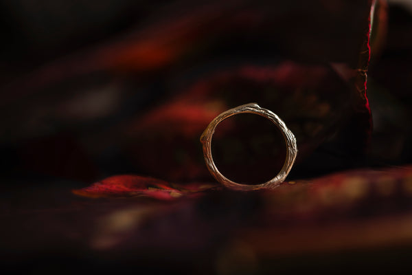 Photography by Patrick Ford of the 9ct Gold Twig Ring