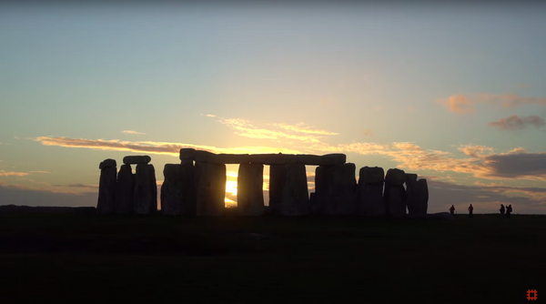 Screenshot from the English Heritage Stonehenge Winter Solstice 2020 livestream