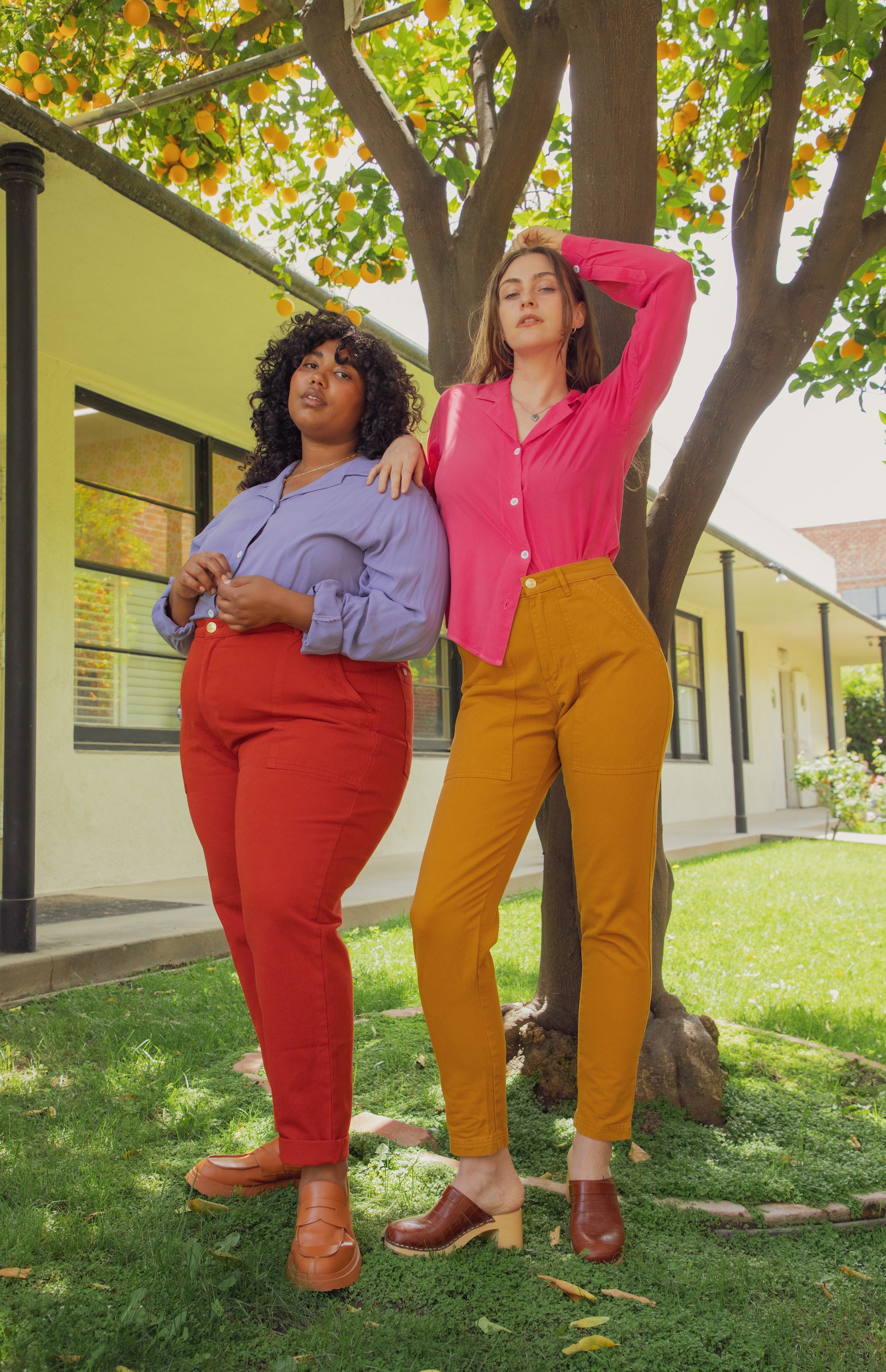 Pencil Pants in Paprika and Spicy Mustard on Morgan and Allison