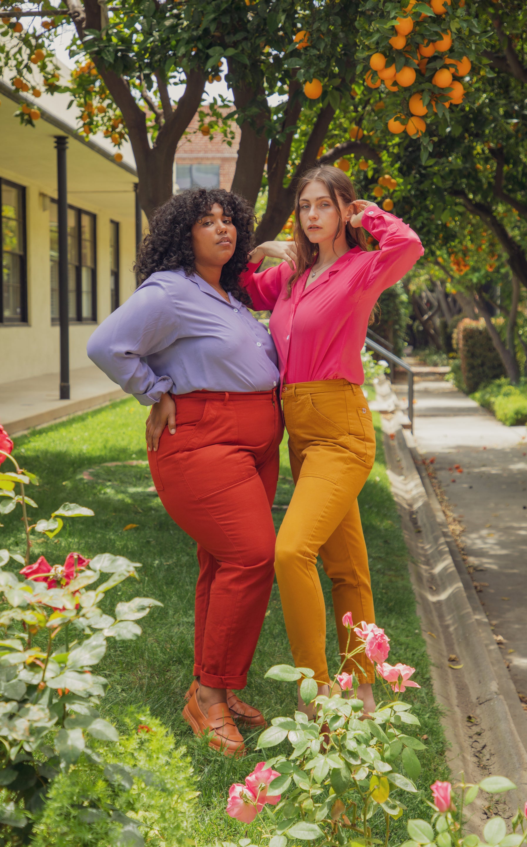 Pencil Pants in Paprika and Spicy Mustard on Morgan and Allison