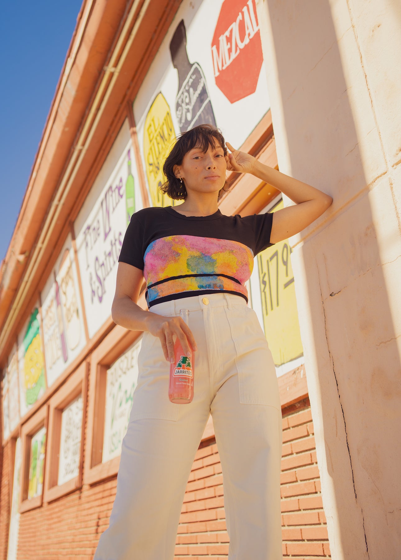 Stripe Magic Baby Tee and Western Pants in Vintage Off-White