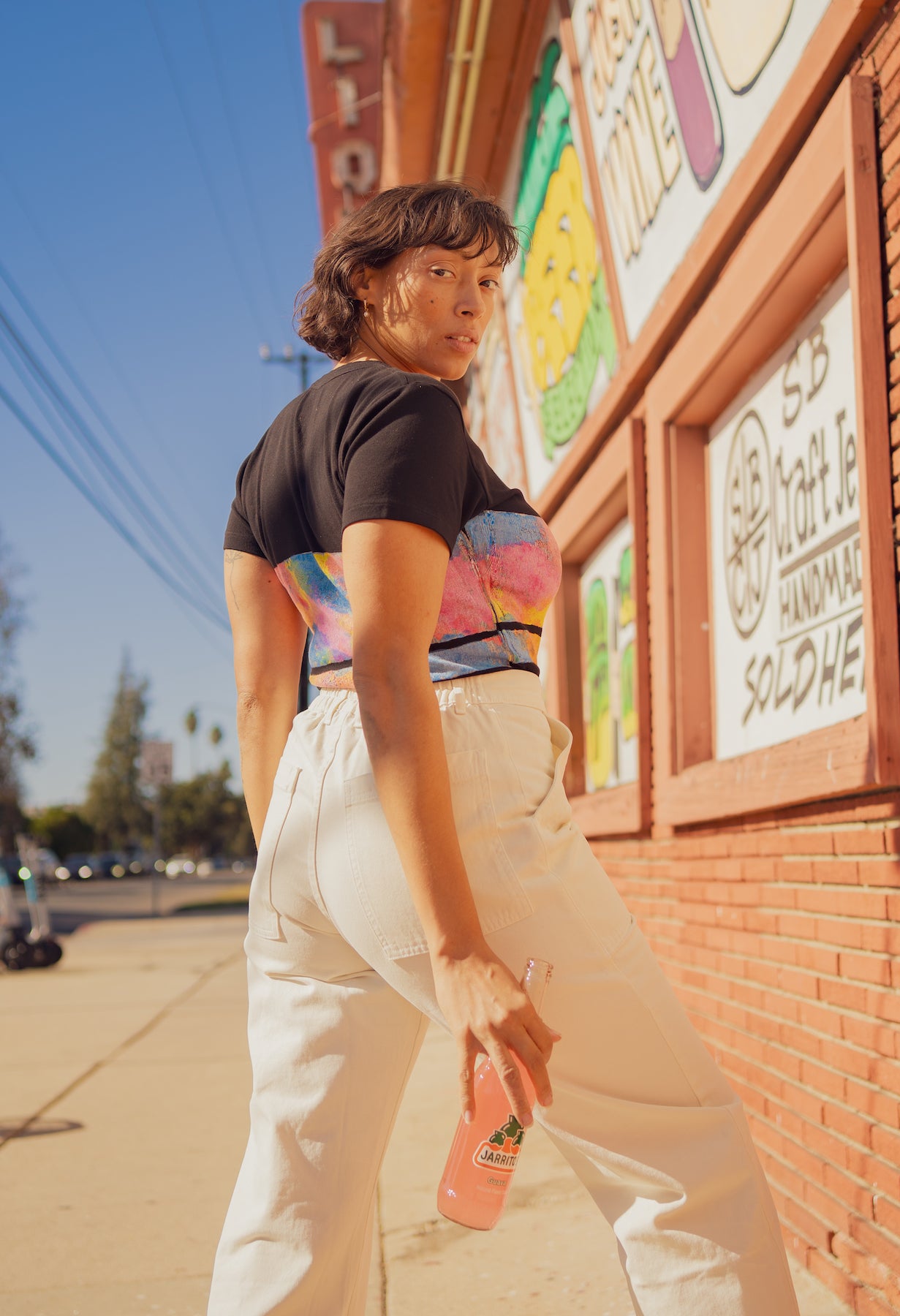 Stripe Magic Baby Tee and Western Pants in Vintage Off-White