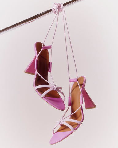 Women's Designer SS23 Pink Heeled Sandals | Malone Souliers