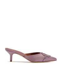 Lilac Satin Pointed Toe Kitten Heels