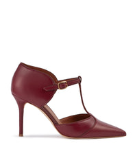 Burgundy Red Heeled Pointed Pumps